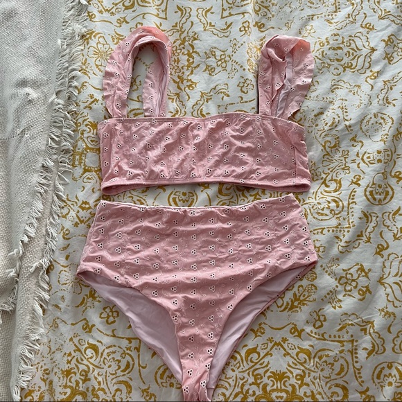 Dippin Daisys Pink Eyelet Bikini - Picture 2 of 5